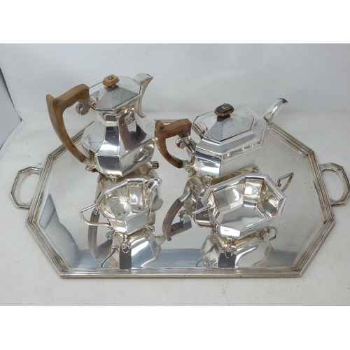 101 - Art Deco Silver Two Handled Tea Tray Hallmarked Sheffield 1939 by James Dixon & Sons: Measuring 59cm... 