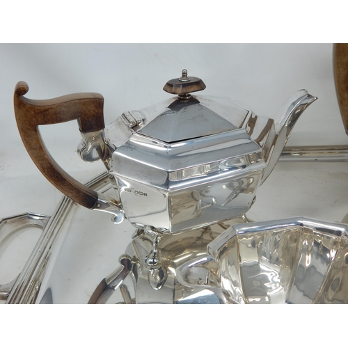 101 - Art Deco Silver Two Handled Tea Tray Hallmarked Sheffield 1939 by James Dixon & Sons: Measuring 59cm... 