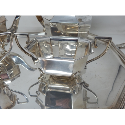 101 - Art Deco Silver Two Handled Tea Tray Hallmarked Sheffield 1939 by James Dixon & Sons: Measuring 59cm... 