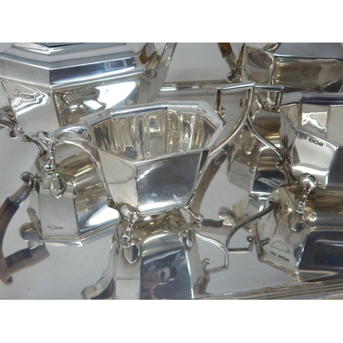 101 - Art Deco Silver Two Handled Tea Tray Hallmarked Sheffield 1939 by James Dixon & Sons: Measuring 59cm... 