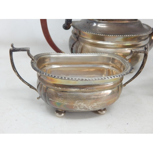 102 - Silver 3 Piece Tea Set Hallmarked Birmingham 1937 by Richard Woodman Burridge (Chairman of Harrods) ... 