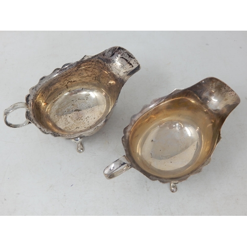 105 - Pair of Silver Gravy Boats Hallmarked Birmingham 1936 by Adie Brothers: Weight 282g