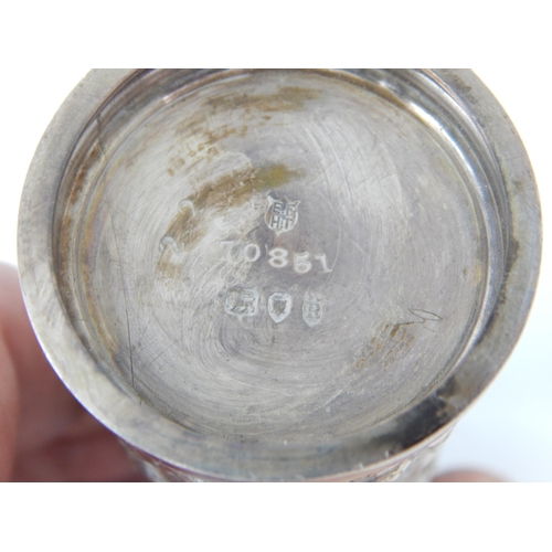 108 - Pair of Victorian Silver Pepper Casters: Hallmarked London 1892 by Edgar Finley & Hugh Taylor: 10cm ... 