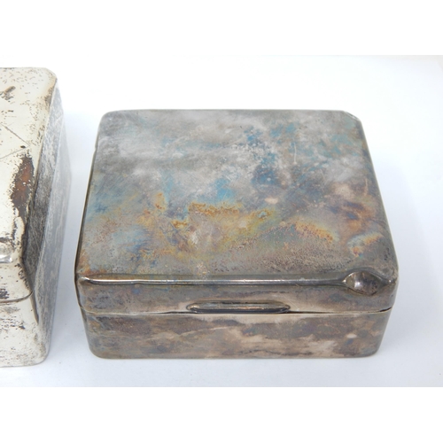113 - 2 x Silver Cigarette Boxes (Marks Rubbed) Gross weight 490g