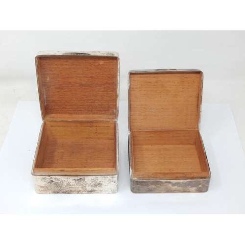 113 - 2 x Silver Cigarette Boxes (Marks Rubbed) Gross weight 490g
