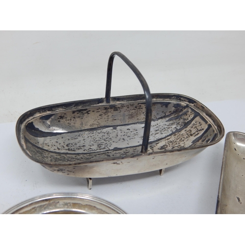115 - Group of Hallmarked Silver to Include Tea Strainer, Trug Shaped Basket, Pin Tray: Various Dates & Ma... 