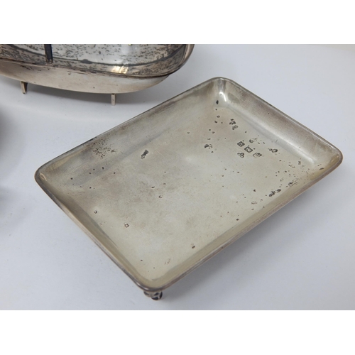 115 - Group of Hallmarked Silver to Include Tea Strainer, Trug Shaped Basket, Pin Tray: Various Dates & Ma... 