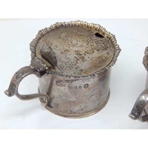 119 - Pair of Silver Mustard Pots (No Liners) Hallmarked London 1935 by Birch & Gaydon: Weight 184g