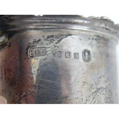 119 - Pair of Silver Mustard Pots (No Liners) Hallmarked London 1935 by Birch & Gaydon: Weight 184g