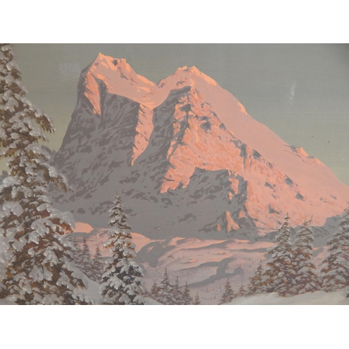 504 - HANS BARMA (Austrian 1903-1978) Oil of Mountain Range: Signed lower left: Framed: Measuring 102cm x ... 