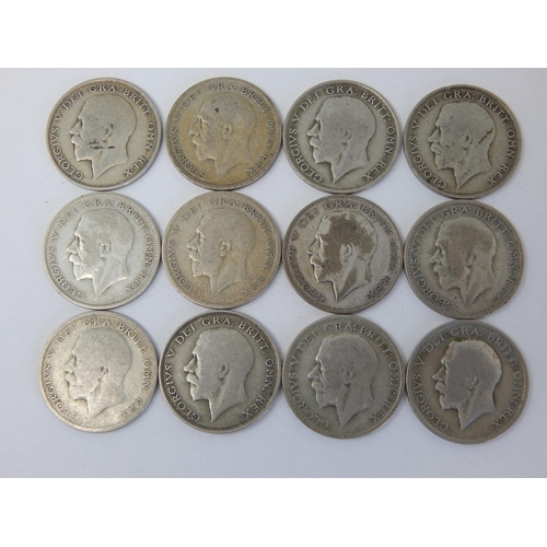 KGV Silver Half Crowns (12)