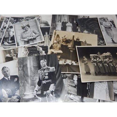 534 - ROYAL PHOTOGRAPHS: King George VI & Queen Elizabeth: B&W Press Photographs Including the King's Fune... 