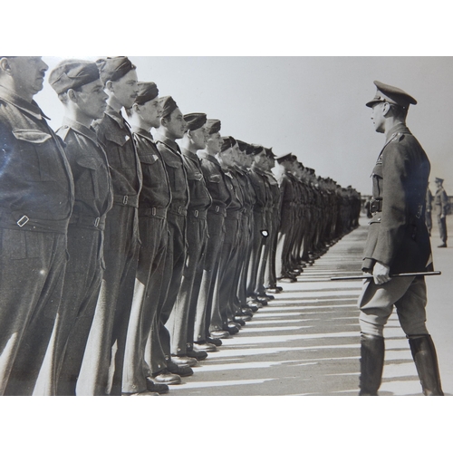 537 - WWII PHOTOGRAPHS: King George VI Inspecting Troops at Aldershot etc, Duke of Kent Talking to RAF Off... 