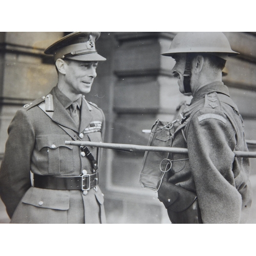 537 - WWII PHOTOGRAPHS: King George VI Inspecting Troops at Aldershot etc, Duke of Kent Talking to RAF Off... 