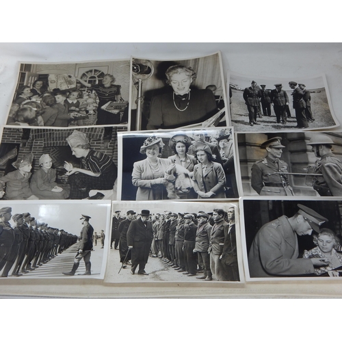 537 - WWII PHOTOGRAPHS: King George VI Inspecting Troops at Aldershot etc, Duke of Kent Talking to RAF Off... 