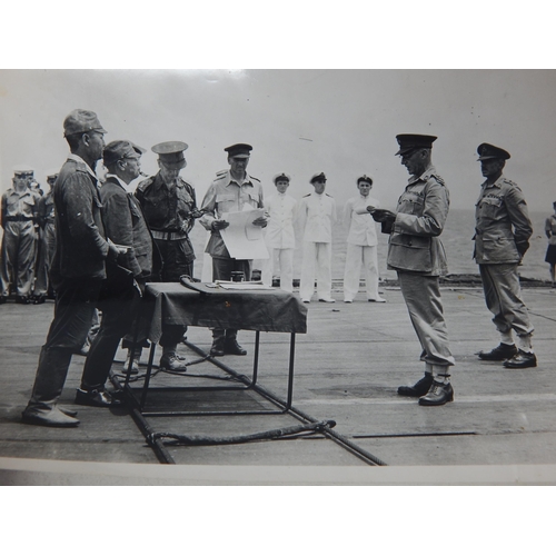 539 - WWII: A Quantity of B&W Photographs showing the signing of the surrender by the Japanese aboard the ... 