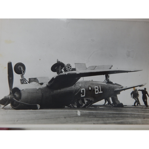 540 - WWII: A Collection of B&W Photographs showing Japanese Kamikaze Attack on HMS Formidable, A Corsair ... 