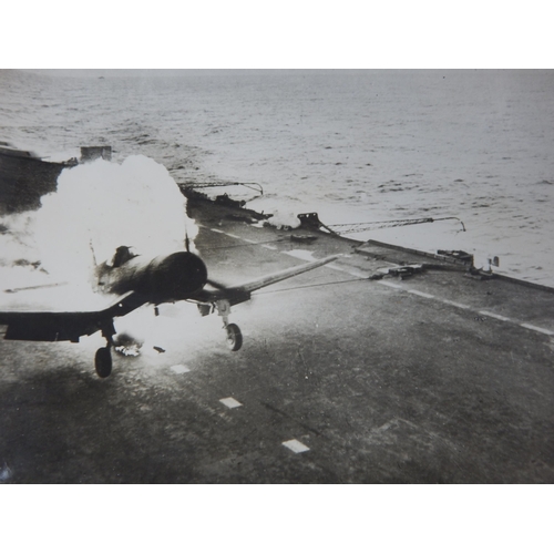 540 - WWII: A Collection of B&W Photographs showing Japanese Kamikaze Attack on HMS Formidable, A Corsair ... 