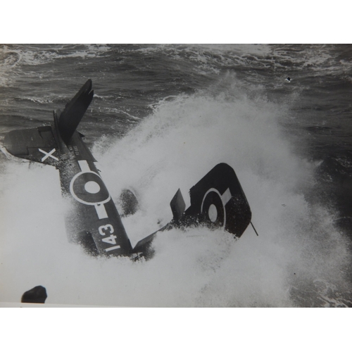 540 - WWII: A Collection of B&W Photographs showing Japanese Kamikaze Attack on HMS Formidable, A Corsair ... 