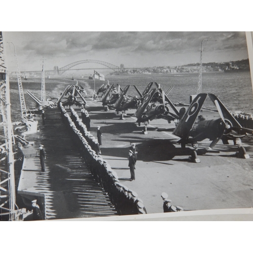 540 - WWII: A Collection of B&W Photographs showing Japanese Kamikaze Attack on HMS Formidable, A Corsair ... 