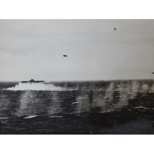 540 - WWII: A Collection of B&W Photographs showing Japanese Kamikaze Attack on HMS Formidable, A Corsair ... 