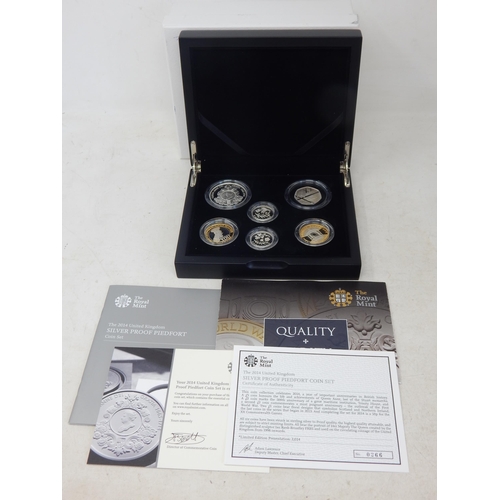 The 2014 United Kingdom Silver Proof Piedfort Set in Royal Mint case with COA.