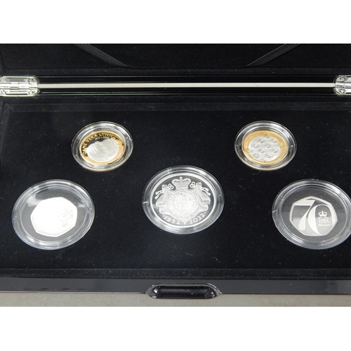 45 - 2022 United Kingdom Silver Proof PIEDFORT Commemorative Set, brilliant, about as struck in Royal Min... 