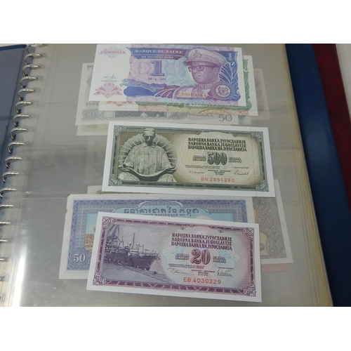 4 - Large collection of World Banknotes housed in 2 x collectors albums generally about Uncirculated and... 