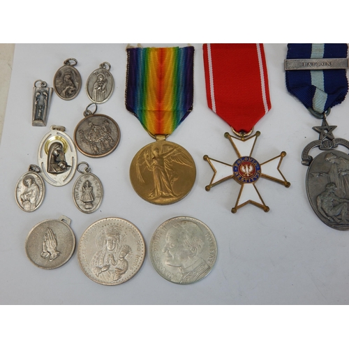 493 - A Group of Medal Including a WWI Victory Medal Edge Named to SE 6093 PTE A TIMMS A.V.C, Masonic Meda... 