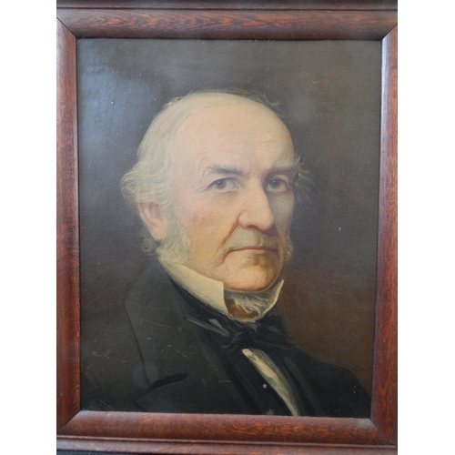 521 - Victorian Chromolithograph of William Gladstone (1809-1898) Framed: Measuring 56cm x 46cm overall