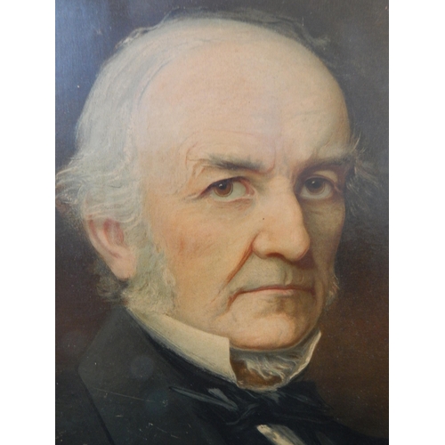 521 - Victorian Chromolithograph of William Gladstone (1809-1898) Framed: Measuring 56cm x 46cm overall