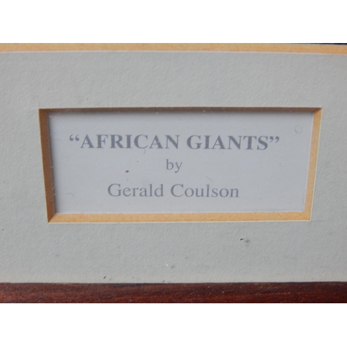 522 - GERALD COULSON (1926-2021) African Giants: Our vendor informs us that this is a unique print from th... 