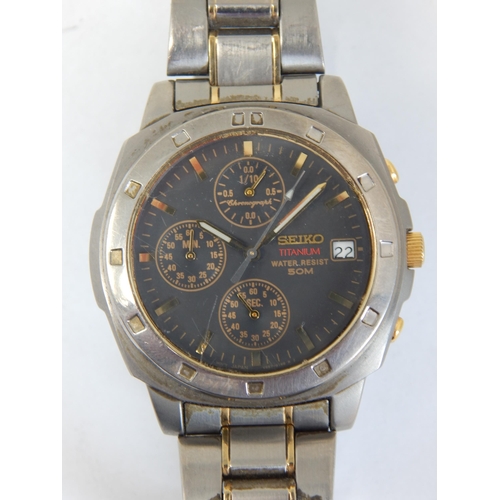 Gentleman's Seiko Titanium Chronograph Wristwatch