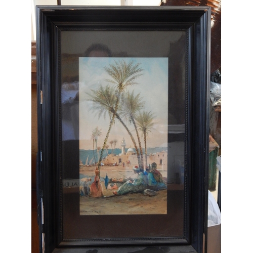 544 - Robert Murdoch Wright (1889-1962) Early C20th Signed Watercolour, Moorish scene depicting figures se... 