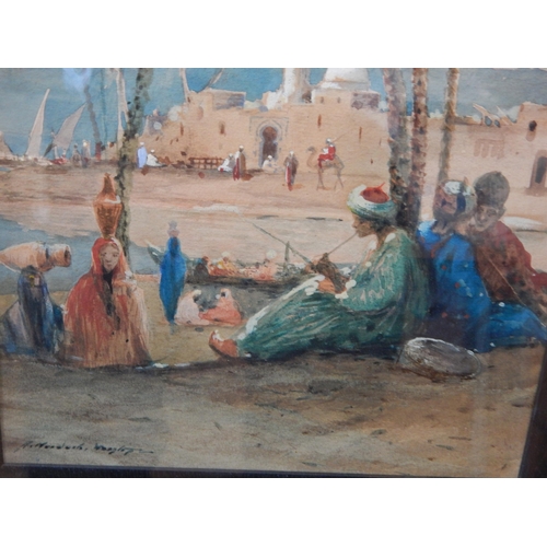 544 - Robert Murdoch Wright (1889-1962) Early C20th Signed Watercolour, Moorish scene depicting figures se... 