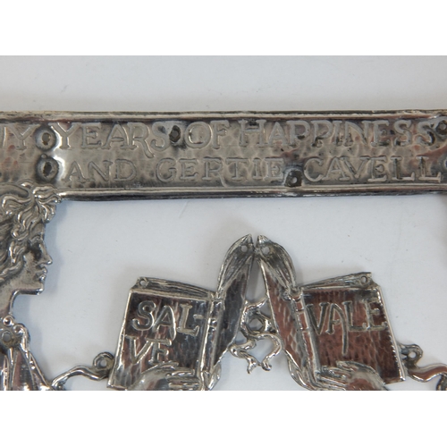 105 - OMAR RAMSDEN (1873-1939) & ALWYN CARR (1872-1940) An Arts & Crafts Silver Plaque engraved 