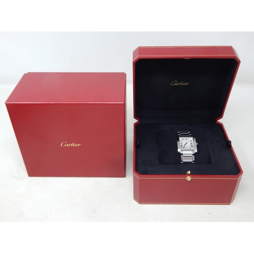 217 - CARTIER: Gentleman's Tank Francaise Automatic: Ref 2302: Serial Number 563311CD: Case Dimensions 32.... 