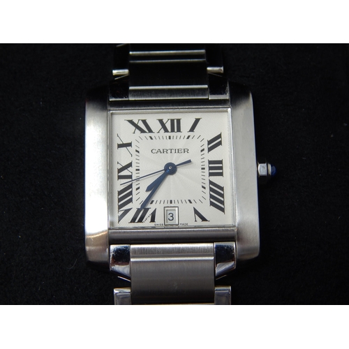 217 - CARTIER: Gentleman's Tank Francaise Automatic: Ref 2302: Serial Number 563311CD: Case Dimensions 32.... 