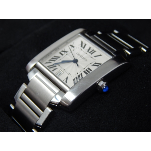 217 - CARTIER: Gentleman's Tank Francaise Automatic: Ref 2302: Serial Number 563311CD: Case Dimensions 32.... 