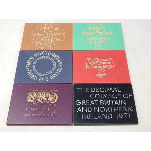 Royal Mint Uncirculated UK & Northern Ireland Coin Sets 1970-1975