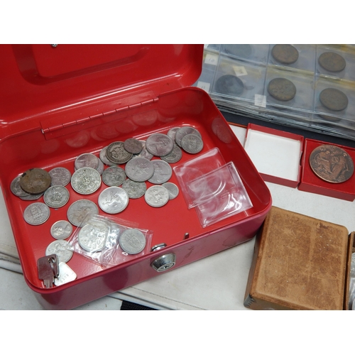 28 - 2 x Albums of UK Coinage together with further tins of coinage.
