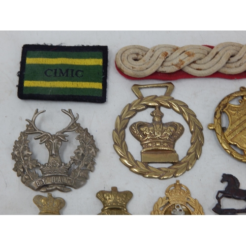 600 - Military Badges Including: British Lancers (Death or Glory), Herefordshire Infantry, The Devonshire ... 