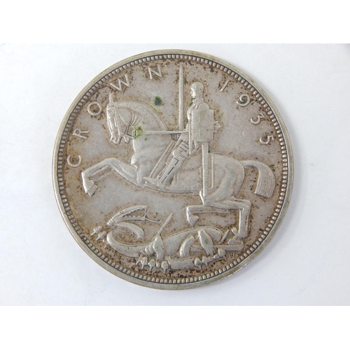 18 - A 25th Anniversary Silver George V 1935 Rocking Horse Crown: V/F (Sheldon Scale) Weight 28.32g