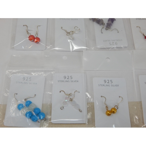 277 - A Parcel of 20 New Pairs of Sterling Silver Earrings: Various Designs