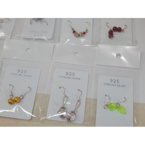 277 - A Parcel of 20 New Pairs of Sterling Silver Earrings: Various Designs