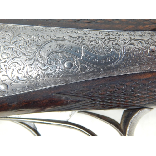 607 - JOHN BLANCH & SON, LONDON No. 4010,  C.1870 Pinfire 16 Gauge Double Barrel Shotgun: Signed on the lo... 