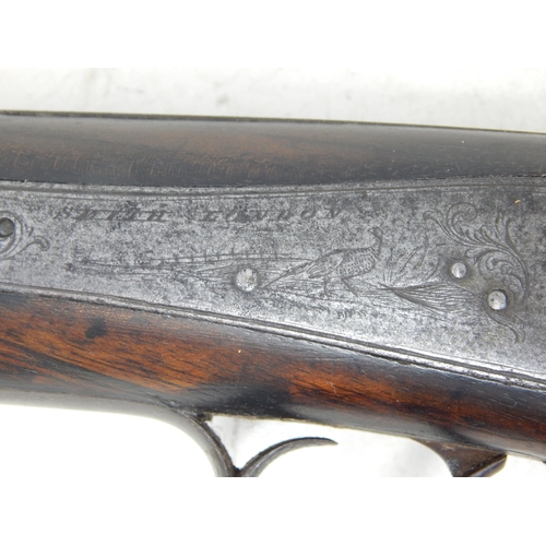 608 - SMITH, LONDON Percussion Muzzle Loading Single Barrel Shotgun c.1850: Signed on the lock plate 