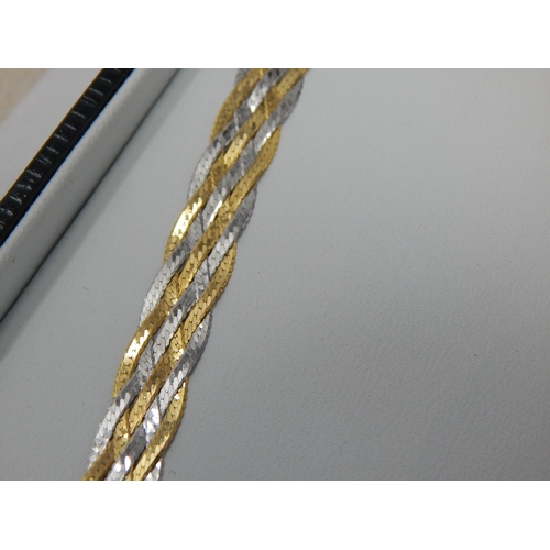 236 - 9ct Tri Colour Gold Necklace in Original Fitted Case: Length 46cm: Weight 9.92g