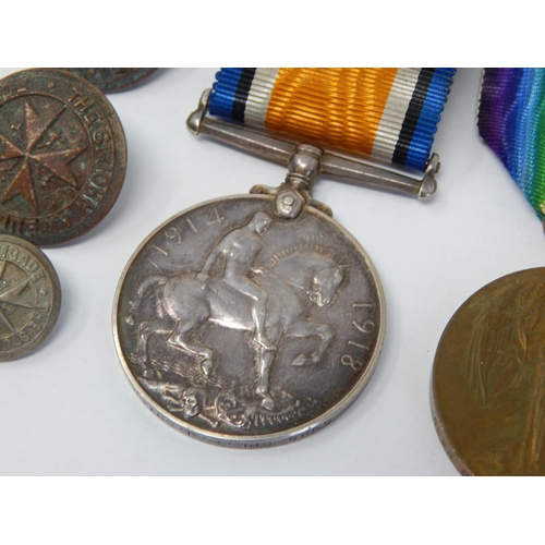 615 - WWI Medal Group Awarded & Edge Named to: 5925 CPL E.J BUTCHER R.A: together with further ribbon bars... 