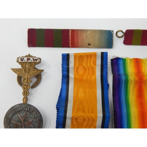 615 - WWI Medal Group Awarded & Edge Named to: 5925 CPL E.J BUTCHER R.A: together with further ribbon bars... 